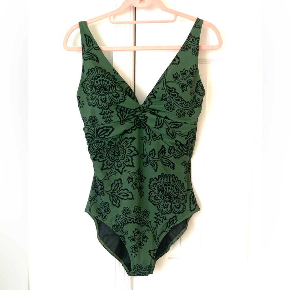 NWT Boden Green Floral One Piece Swimsuit